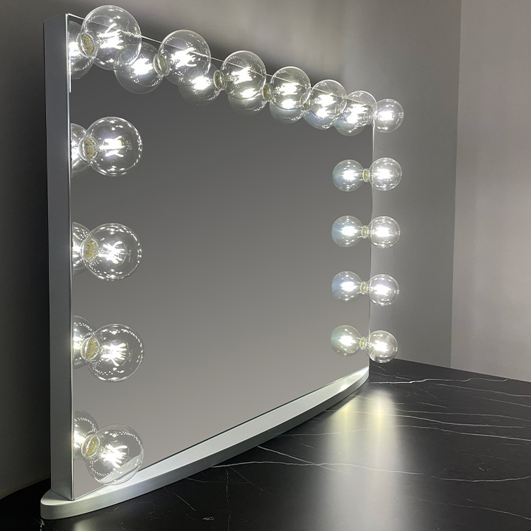 Stock in US!LED Large Table Bathroom Cosmetic Hollywood Makeup Vanity Mirror With Lights 15 Big Clear Bulbs