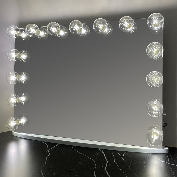 Stock in US!LED Large Table Bathroom Cosmetic Hollywood Makeup Vanity Mirror With Lights 15 Big Clear Bulbs