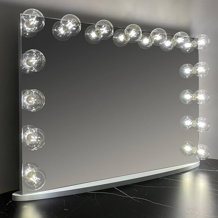 Stock in US!LED Large Table Bathroom Cosmetic Hollywood Makeup Vanity Mirror With Lights 15 Big Clear Bulbs