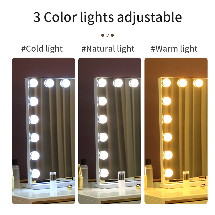 Stock in US!18 LED Light Bulbs Large Mirror Big mirror Hollywood Vanity Makeup Mirror With Touch Sensor