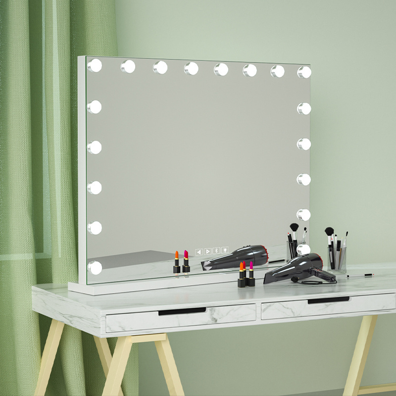 Stock in US!18 LED Light Bulbs Large Mirror Big mirror Hollywood Vanity Makeup Mirror With Touch Sensor