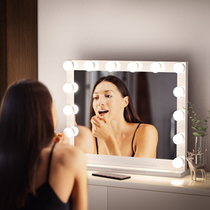 Hot Sale Hollywood Led Light Mirror Lady Vanity Makeup Mirror Desktop Cosmetic Mirror with High Quality Light Bulbs