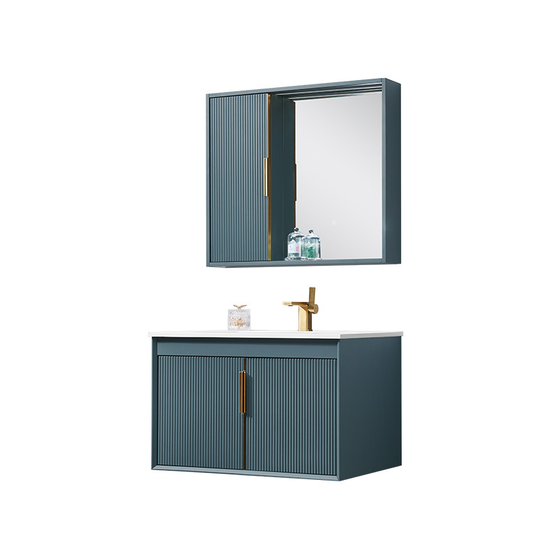 Manufacturer Green MDF Lacquering Furniture Bathroom Vanity Cabinet With Golden Handle