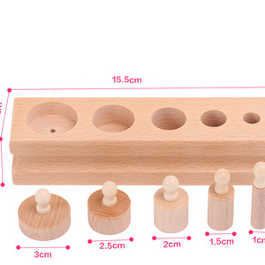 Montessori Educational Wooden Toys For Children Cylinder Socket Blocks Toy Baby Development Practice and Senses 4pc/1 set