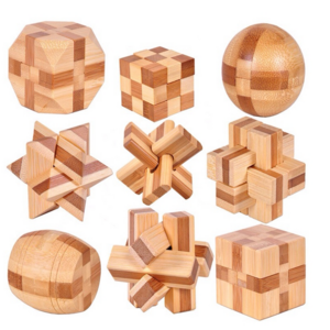 Wholesale Chinese traditional educational wooden 3d puzzle Brain Teaser Game Kongming Luban lock Puzzle