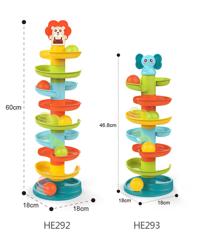 Newest baby drop ball educational toys Learning & Developmental Ball Tower for toddlers Animal roll ball tower game