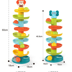 Newest baby drop ball educational toys Learning & Developmental Ball Tower for toddlers Animal roll ball tower game