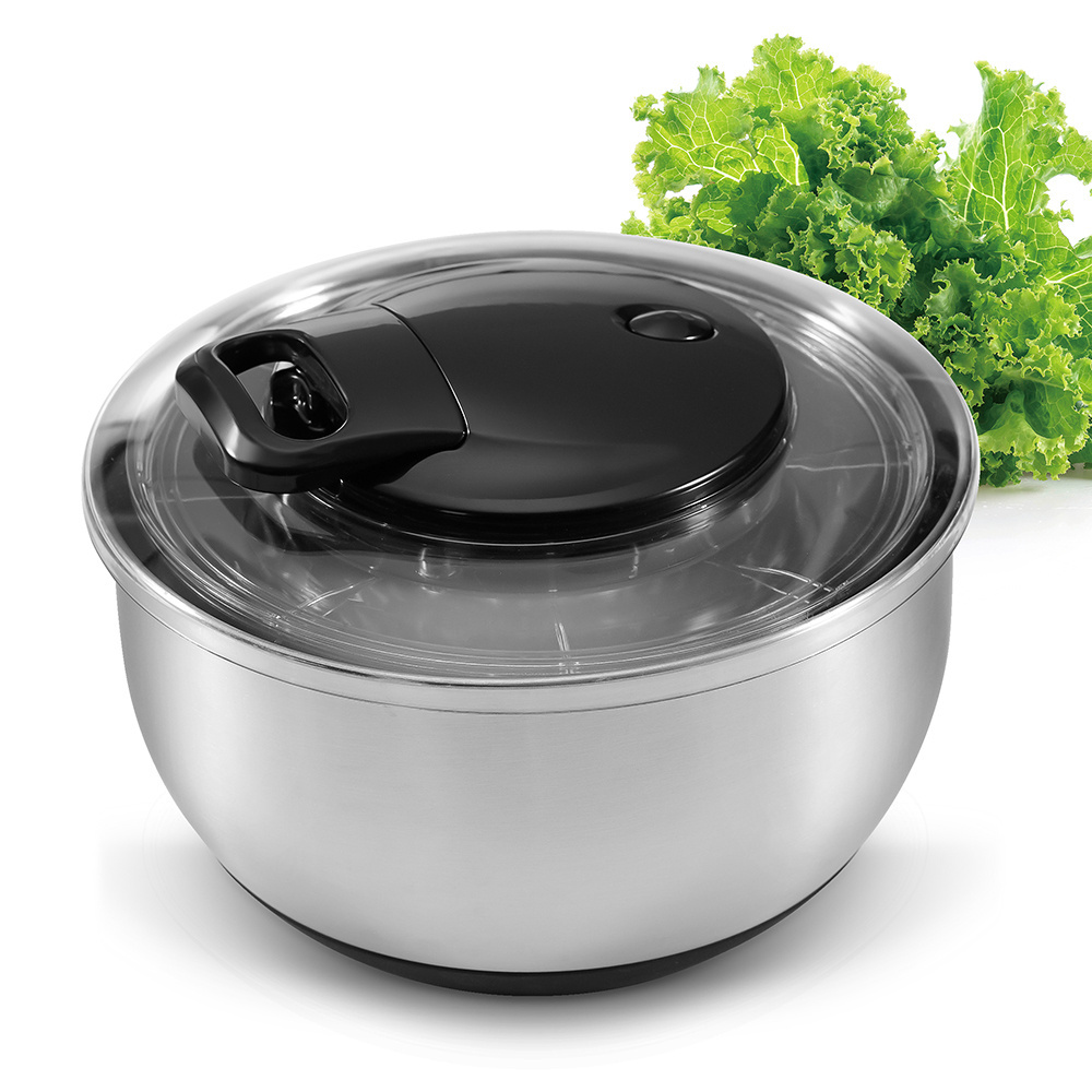 High Quality Stainless Steel Manual Salad Spinner Quick Dry Design for Fruit Vegetable Dehydrated Salad Tools