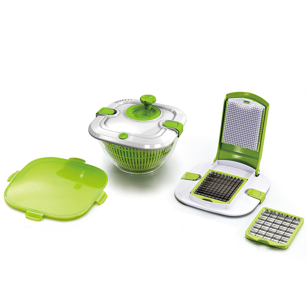 Kitchen manual multi-function dicer vegetable cutter spinner Salad Spinner Vegetable Chopper