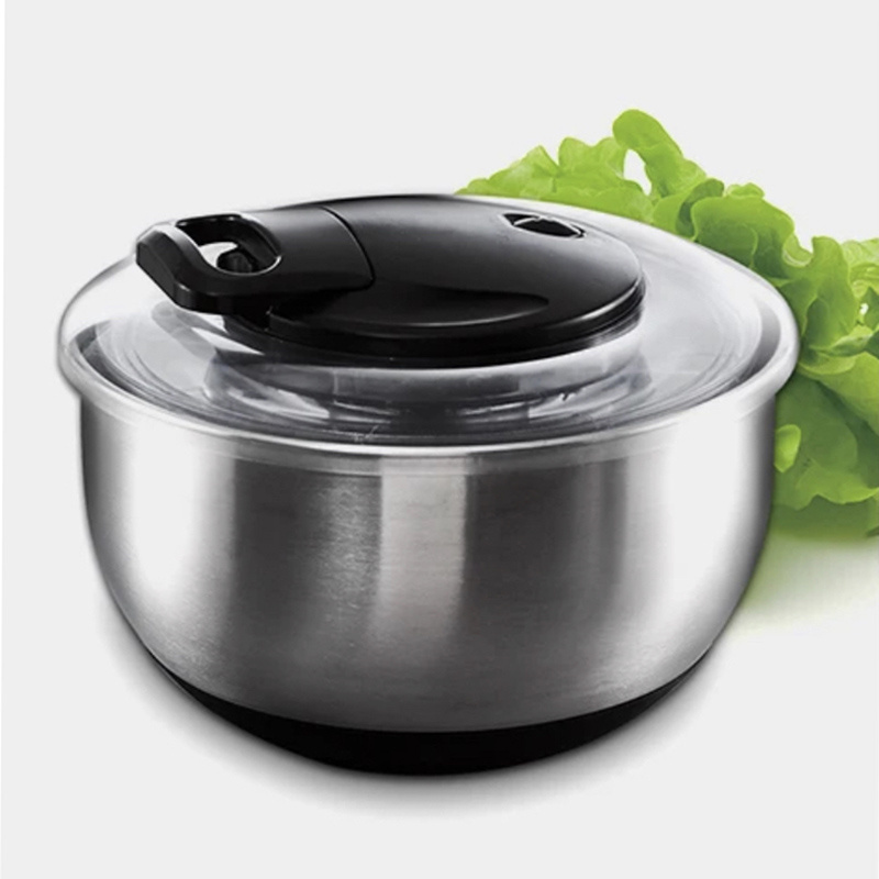 salad spiner Kitchen salad tools gadgets 5l stainless steel hand push salad spinner salatschleuder