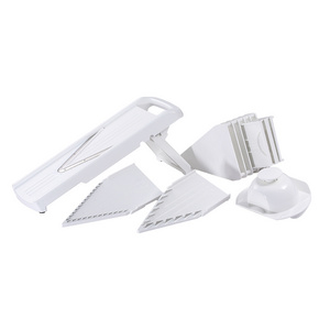 Free sample 5 pieces V shape blades white professional slicer vegetable cutter japanese mandoline slicer with protection insert