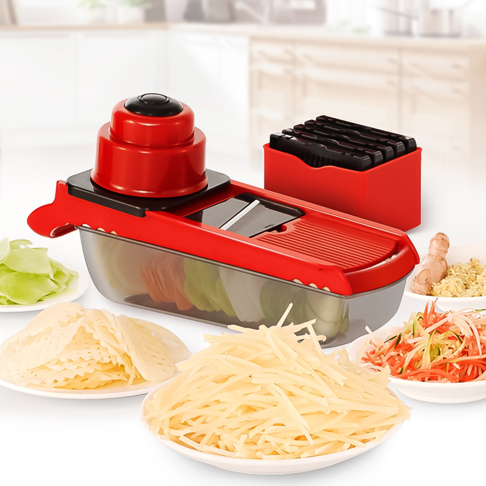 Multifunctional manual vegetable slicer cheese grater with container