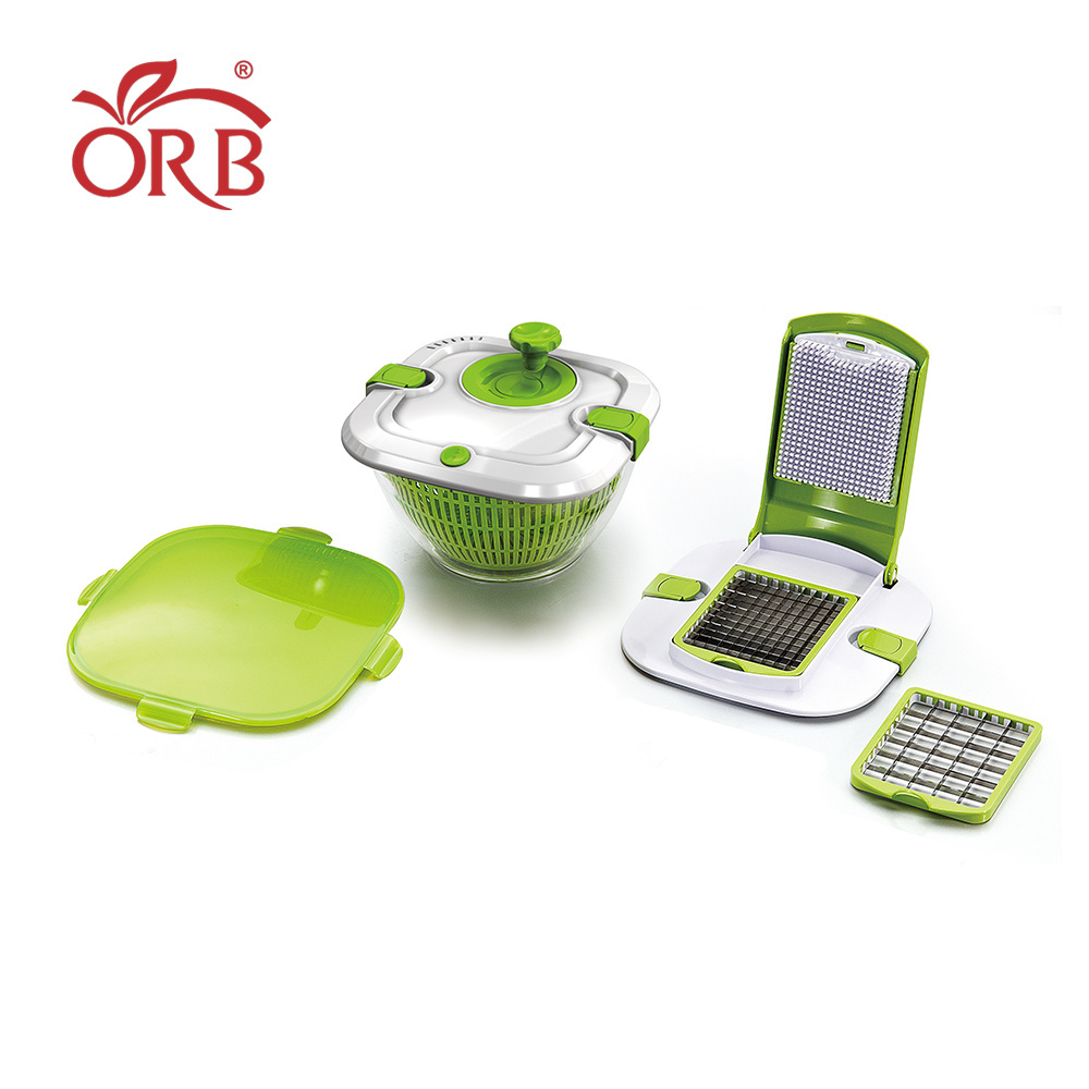 kitchen accessories vegetable Spin dryer  plastic manual easy to use salad spinner and Chopper