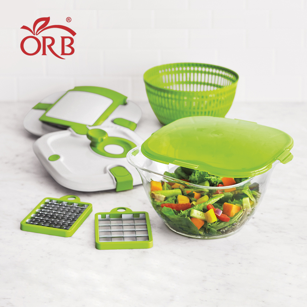 Kitchen manual multi-function dicer vegetable cutter spinner Salad Spinner Vegetable Chopper