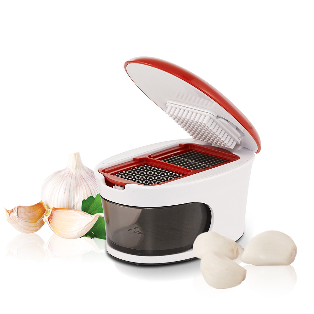 Stainless steel turnover blades manual mini vegetable food garlic dicer slicer chopper