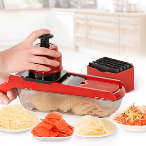 Multifunctional manual vegetable slicer cheese grater with container