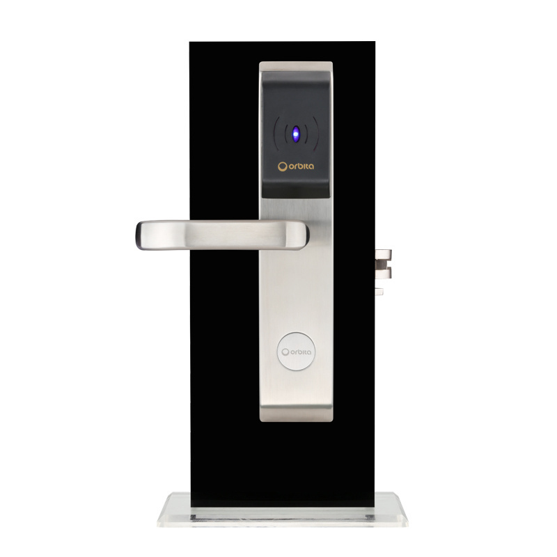 Orbita Top Quality Lower Price 75mm Digital Rfid Touchless Smart Sensor Card Unlock Door Lock Hotel With Handle