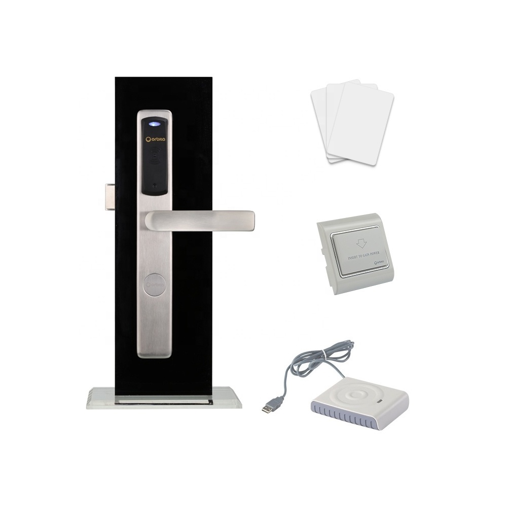 Orbita Slim Narrow Design Key Card Waterproof Door Lock Rfid Card European Standard Smart Door Hotel Lock