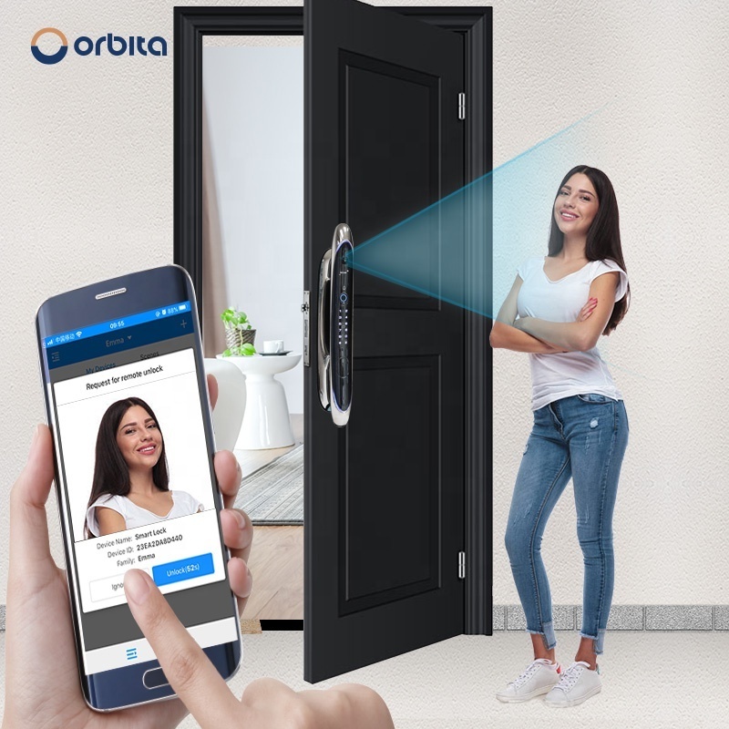 ORBITA keypad smart digital fingerprint door lock outdoor fingerprint door lock smart door lock with camera