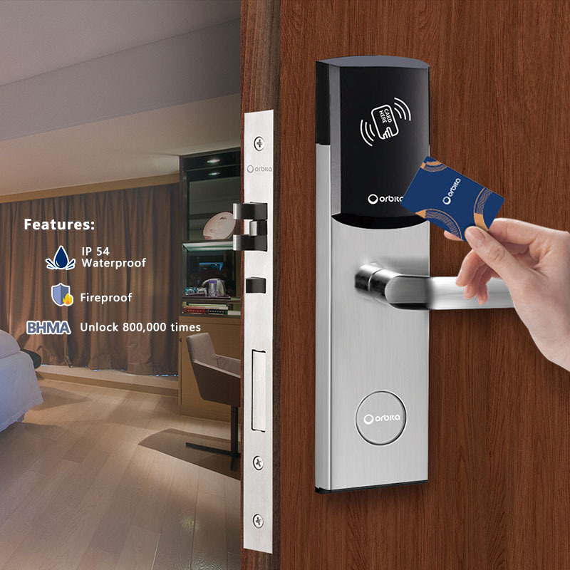 proximity card hotel door handle lock hotel keyless swipe key card door lock