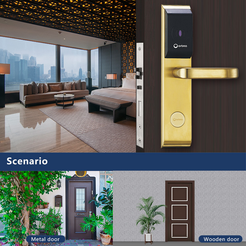 Orbita New Fashion Smart Rfid Hotel Locking System, Rf Electronic Card Key Smart Hotel Door Lock With Management Software System