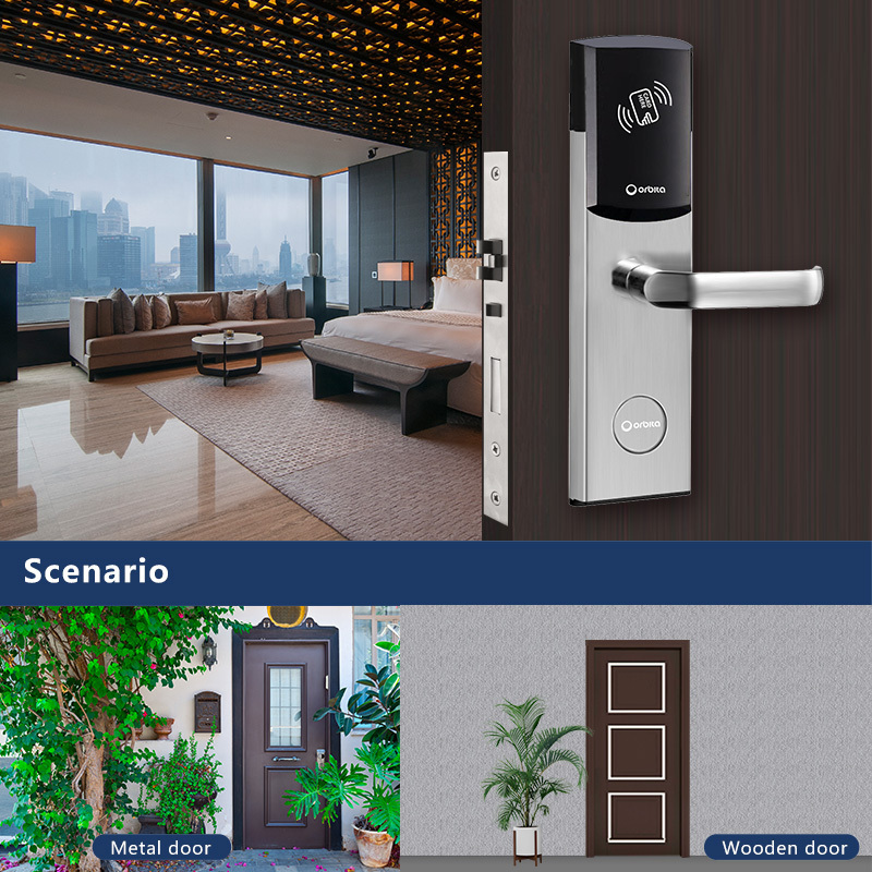 proximity card hotel door handle lock hotel keyless swipe key card door lock