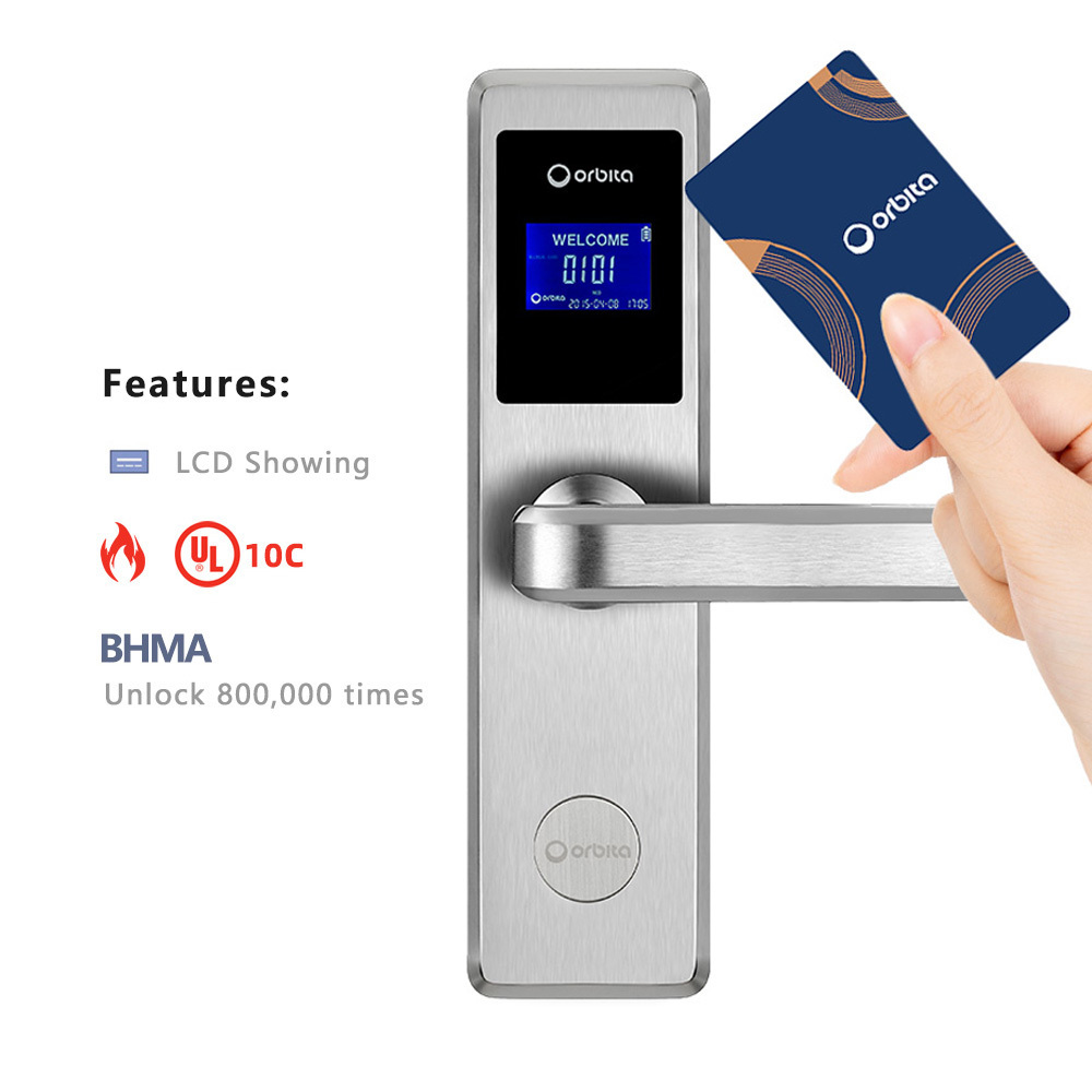 Orbita New Fashion Smart Rfid Hotel Lock System, Rf Card Electronic Door Handle Lock, Smart Hotel Door Lock System Price