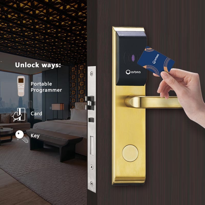 Orbita New Fashion Smart Rfid Hotel Locking System, Rf Electronic Card Key Smart Hotel Door Lock With Management Software System