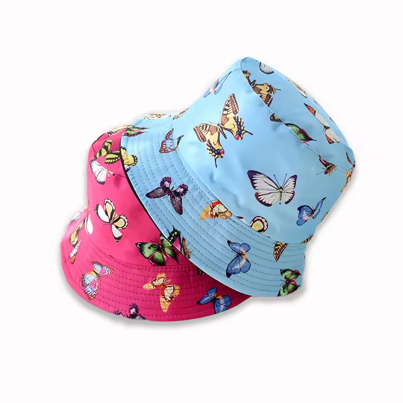 Custom Embroidery Logo Polyester Knitted Bucket Hat OEM Design Summer Fashion denim bucket hat for Men