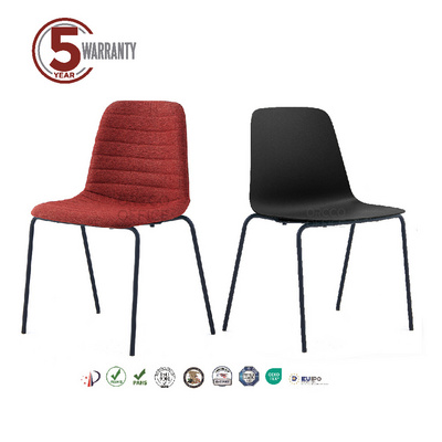 Design manager office home school training  conference visitor guest meeting room metal frame stackable plastic dining chair