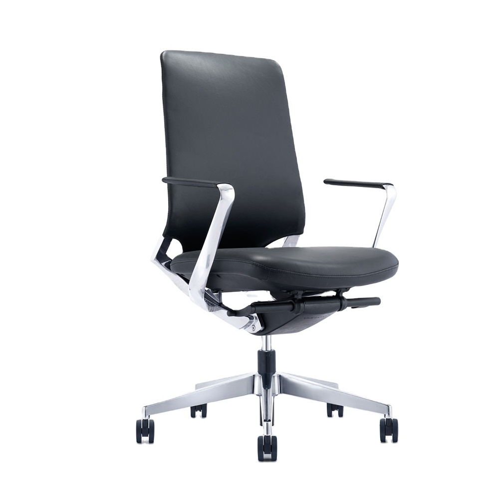 New Design 3d Armrest And Aluminum Base High Back Adjustable Swivel Executive Leather Office Chair