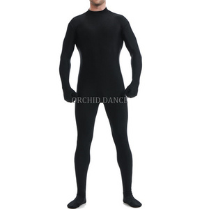 Hot Sale High Quality Fast Delivery Long Sleeve Full Footed Nylon Spandex Dance Bodysuit Man Men's Men Unitard