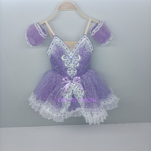 Newest Exquisite Kids Girls Modern Dance Performance Wear Lilac Purple Romantic Tutu Cupid Talisman Lyrical Ballet Costumes