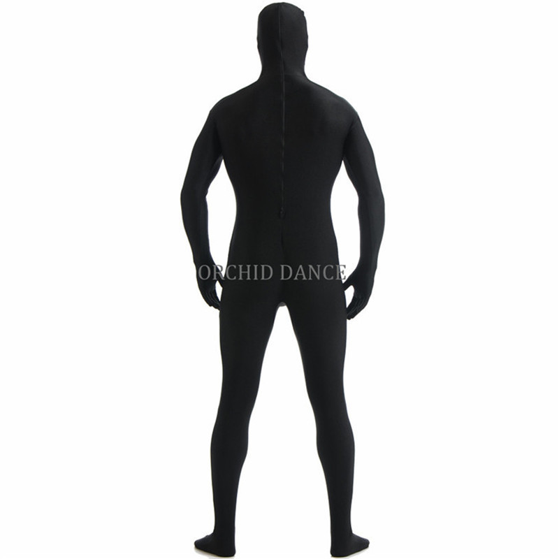 Factory Wholesale High Quality Low MOQ Long Sleeve Nylon Spandex Hooded Full Footed Men Dance Unitard