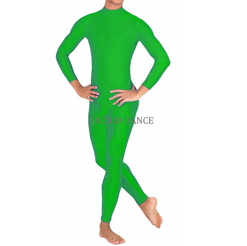 Hot Sale Low MOQ Fast Delivery Shiny Nylon Spandex Long Sleeve Dance Gymnastics Fitness Wear Man Unitard