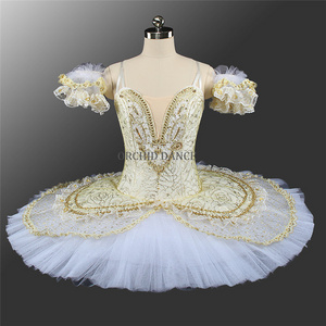 High Quality Customized Girls Ballet Dance Performance Gold Professional Tutu