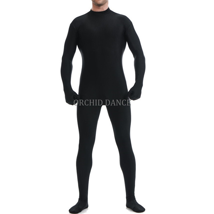 High Quality Fast Delivery Long Sleeve Footed Men Bodysuit Spandex Unitard