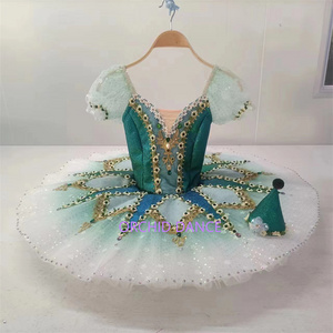 Professional High Quality Custom Size 12 Layers Kids Girls Women Adult Stage Performance Wear Green Clown Ballet Tutu Costumes