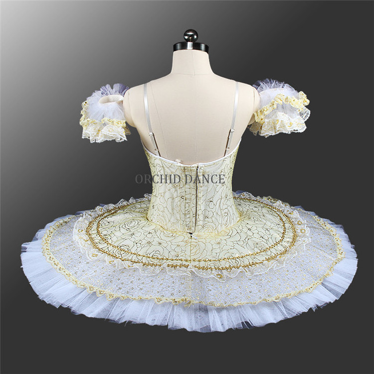 High Quality Customized Girls Ballet Dance Performance Gold Professional Tutu