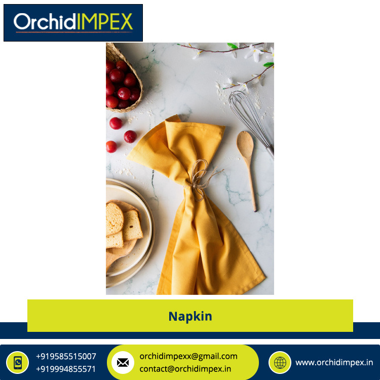 Ready Bulk Stock Available Highest Selling 100% Cotton Table Napkins Printed Cotton Linen Dinner Table Napkins