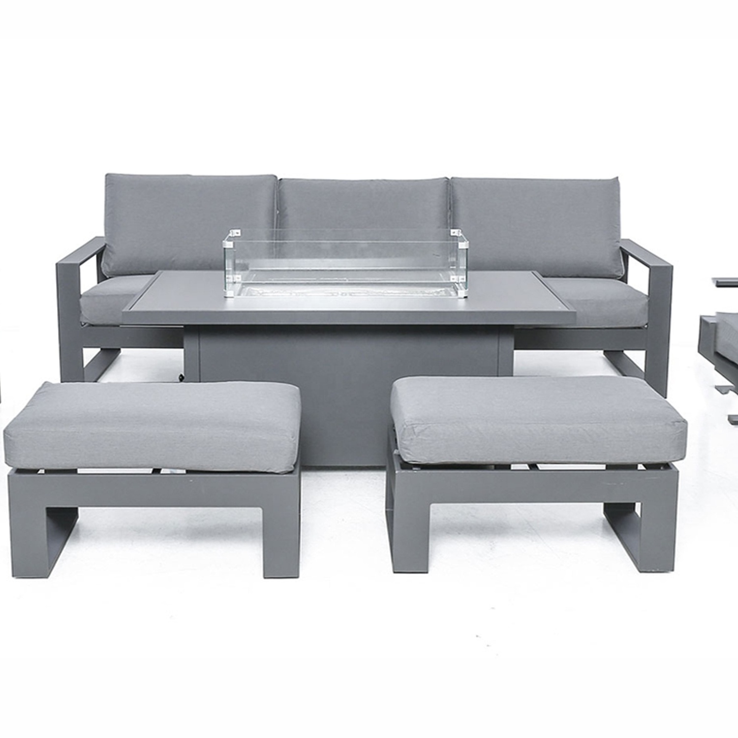 hotel outdoor luxury sofa outdoor furniture garden sofa set with gas fire pit patio modern sofa