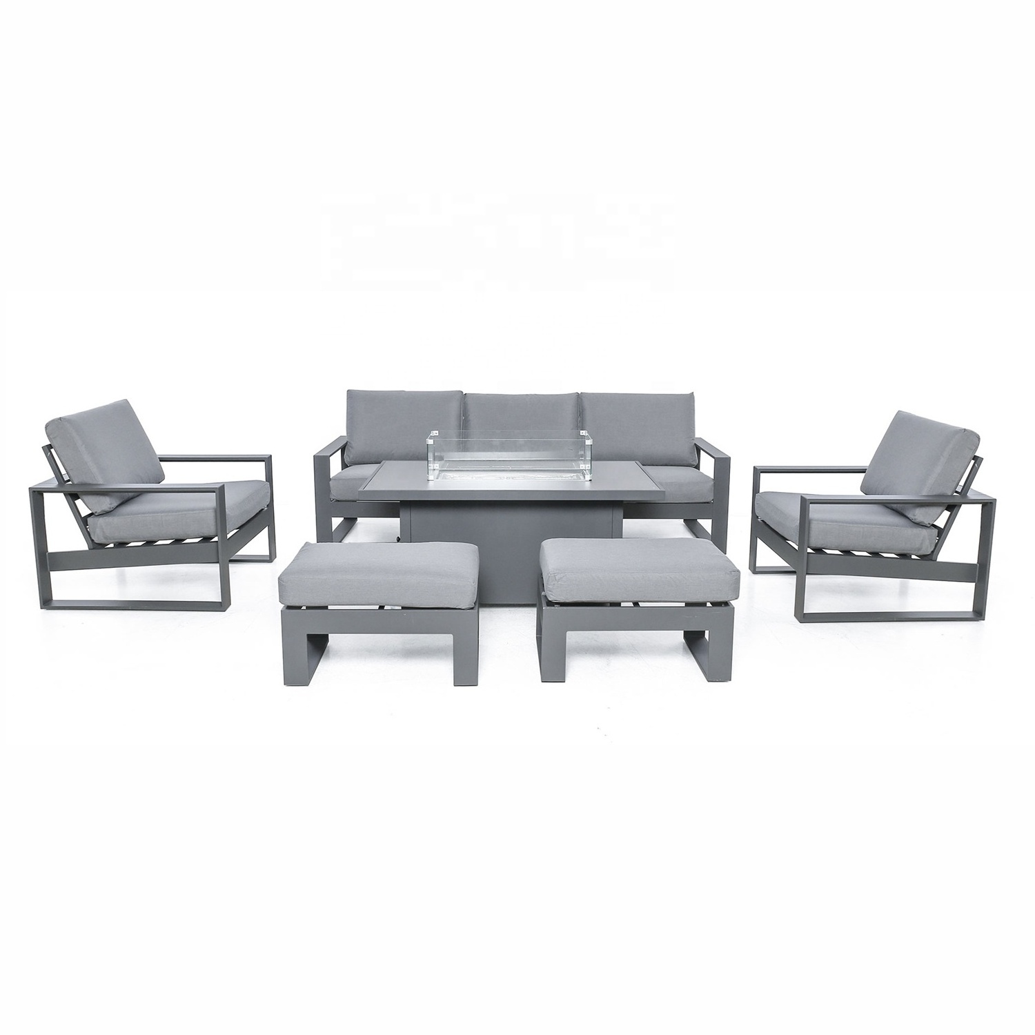 2024 new products outdoor sofa garden terrace aluminum furniture garden sofa set with fire pit hotel patio outdoor sofa