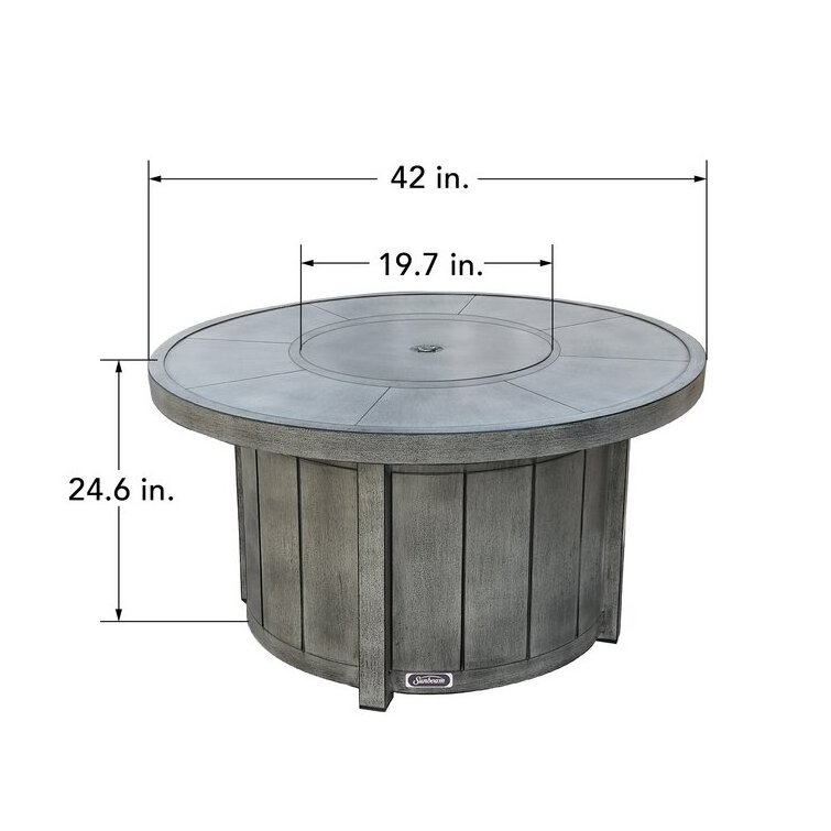 Outdoor Propane Gas Fire Pit Table, 50,000 BTU Gas Firepit with Glass Wind Guard, Black Tempered Glass Tablet