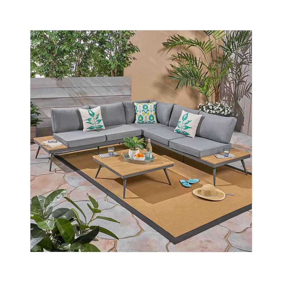 aluminum frame plywood top sofa sets patio backyard sectional sofas outdoor sets sofa living room furniture