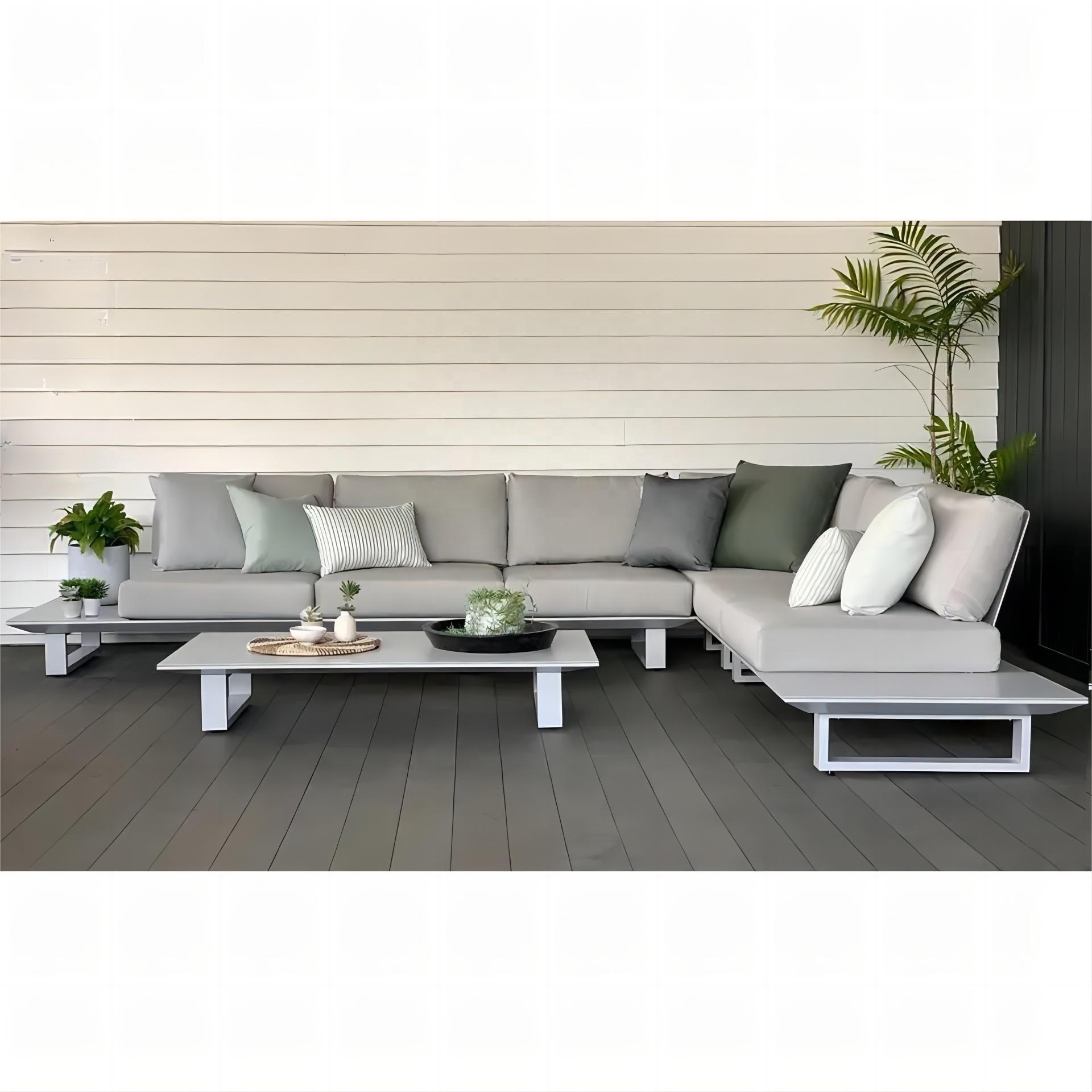 patio modern sofa set garden aluminum deep seating sectional couches sofa outdoor furniture