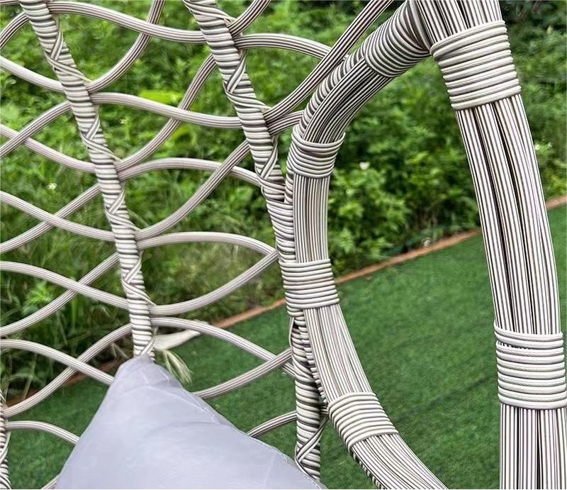 Modern Comfortable Outdoor Furniture Garden Rattan Hanging Egg Swing Chair with Stand