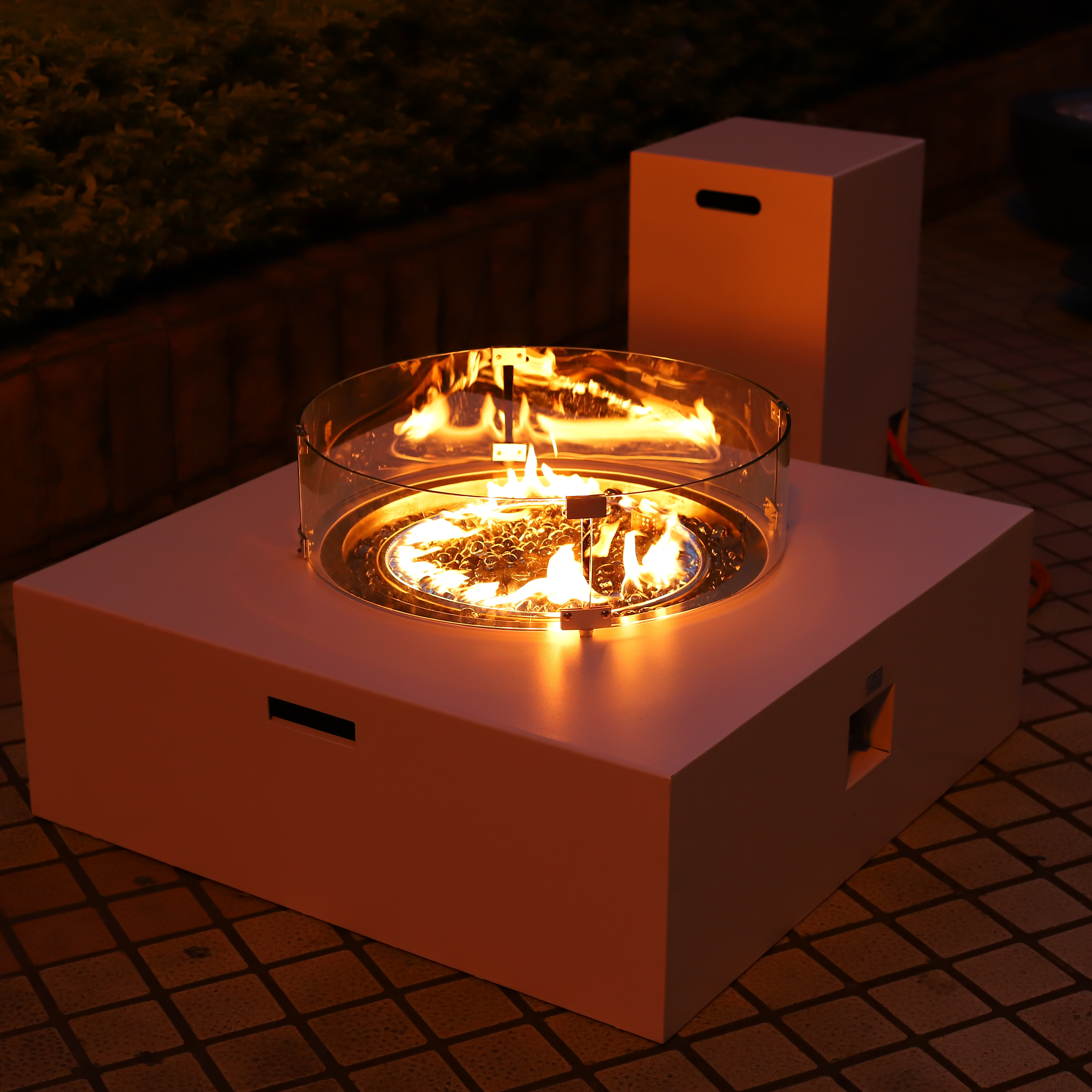 Patio Heater Rectangular Gas Firepit Dining Table Outdoor Propane Fire Pit