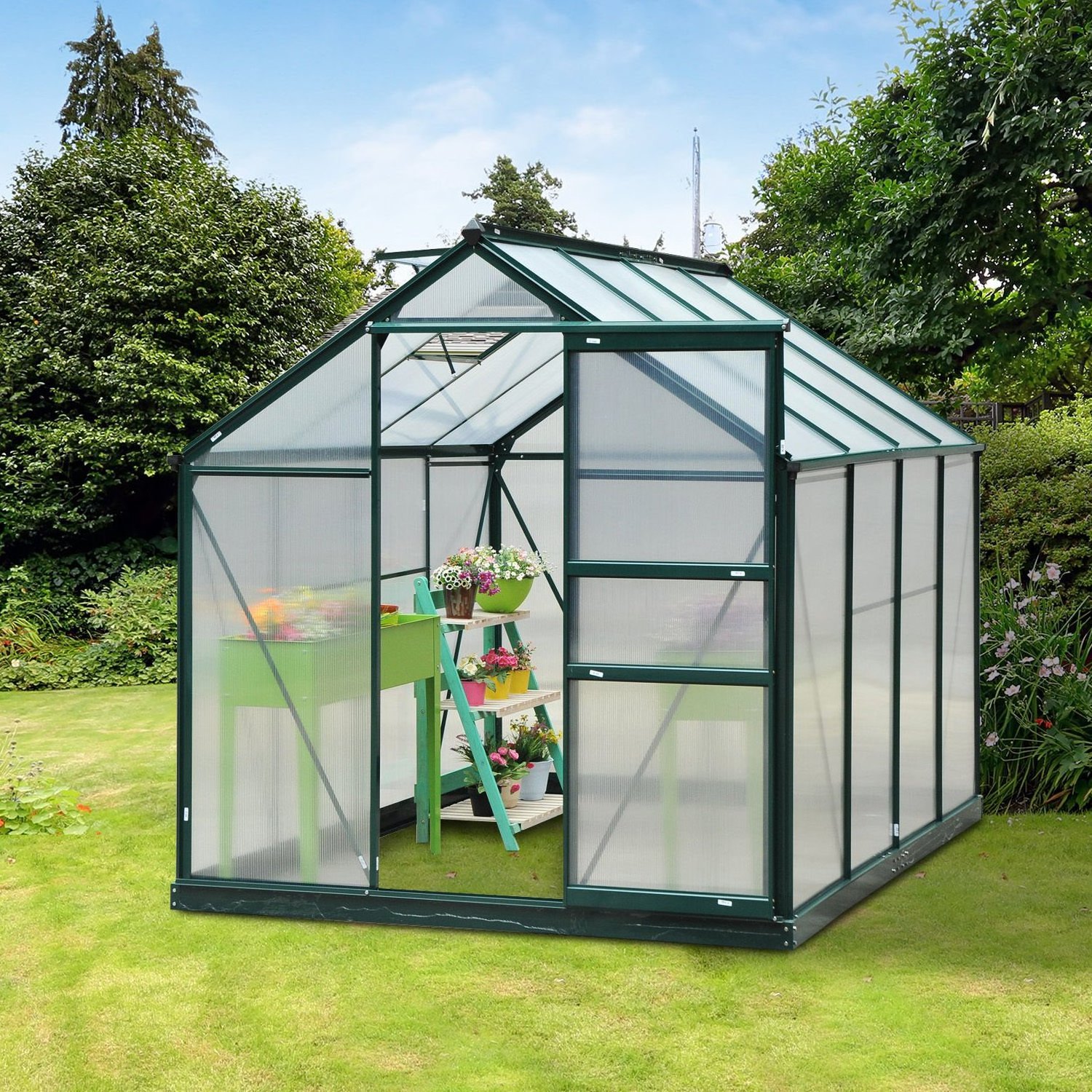 Low-E Glass Sunroom  Polycarbonate Material Garden Room With Glass Sliding Door