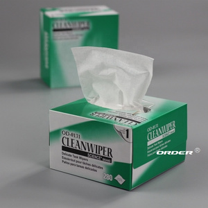 34155 Pop-up box 1-Ply White cellulose fiber delicate task lint free optical lens cleaning wipes paper