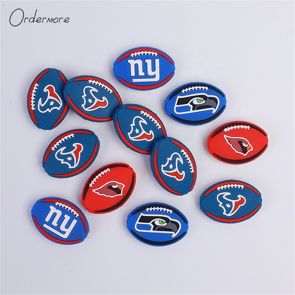 Wholesale bpa free designing nfl dodgers silicone college american football teams sports focal beads for beaded pen making